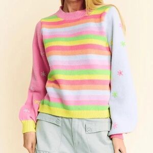 DAVI & DANI Vibrant Striped Sweater